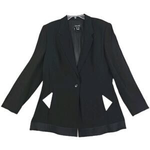 Laurel by Escada~Woman Size 44~ Black Classic Blazer Jacket Designer Fully Lined